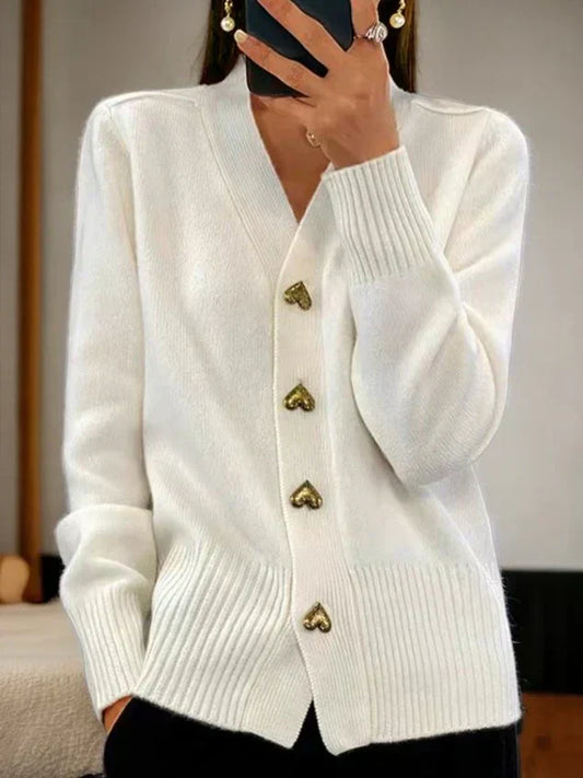 👑Hot Sale 49% Off🔥🌸Women's Casual Autumn Plain Yarn Buttoned Cardigan