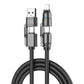 NEW - MAGIC JOHN USB Type C Charging Cable, 4 in 1 Function, 65W Fast Charging, Liquid Silicone and Aluminum Alloy Material, Braided Data Cable, Black & Gray