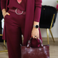 Elegant Longline Cardigan & Top & Pants 3-Pieces Set