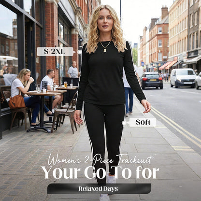 👕 Women's 2-Piece Long Sleeve Tracksuit Set – Minimalist Design, Easy to Style ✨