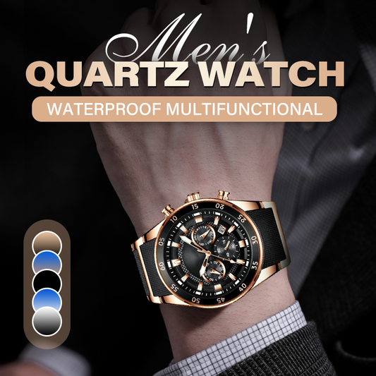 ⌚ LIMITED TIME 50% OFF! 💧 Men’s Waterproof Multifunctional Quartz Watch – Chronograph, Luminous, Stainless Steel ⏱️