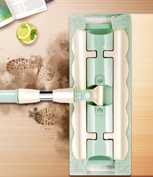🔥Hot Sale 50% OFF⏳Flat Mop with Stainless Steel Handle with Reusable Washable Mop Cloths