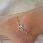 SILVER DRAGONFLY ANKLET WITH PEARL