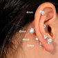 4 Pairs Sparkling Diamond Ball Stud Earrings