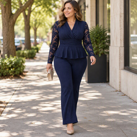 ✨ Women's Chic Two-Piece Pants Set – Elegant Style & Flattering Fit 🤍