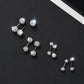 4 Pairs Sparkling Diamond Ball Stud Earrings
