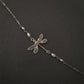 SILVER DRAGONFLY ANKLET WITH PEARL