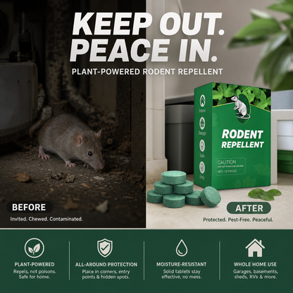 🥳 All‑Pest Repellent – Safe for pets & wildlife. No poisons, just effective. Use indoors & out. 🐾