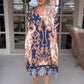 🎁49% off👗 Printed V-neck loose midi dress