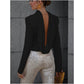 ✨Sparkle Series-𝑵𝒐.1 ✨Secret of Elegance Satin Back Chain Cowl Neck Draped Blouse