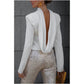 ✨Sparkle Series-𝑵𝒐.1 ✨Secret of Elegance Satin Back Chain Cowl Neck Draped Blouse