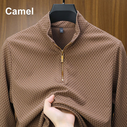 Men's High Fashion Pattern Half Zip Casual Business Shirt【Buy 2 free shipping】