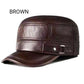 🎊Year-End Sales - 50% OFF 🎊PU Leather Flat Top Warm Baseball Cap