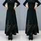 Women’s Elegant High-Waist A-Line Faux Wool Skirt
