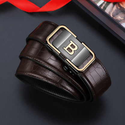 🔥Hot Sale🔥Men's Crocodile-Patterned Automatic Buckle Belt（50% OFF）