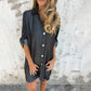 Women's Casual Denim Lapel Dress