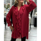 Women's Elegant Ruffled V Neck Blouse
