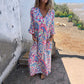 🎉New Hot Sales -50% OFF🥰Women's Bohemian V-Neck Abstract Printed Maxi Dress