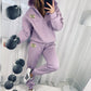 Women's Casual Sporty Zip-Up Sweatshirt and Jogger Set