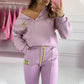 Women's Casual Sporty Zip-Up Sweatshirt and Jogger Set