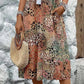 Women's Vivid Printed V-Neck Midi Dress