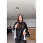 Women's Round Neck Patchwork Top & Wide-Leg Pants 2-PCS Set