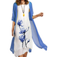 Women's Two-Piece Floral Print Suit Dress