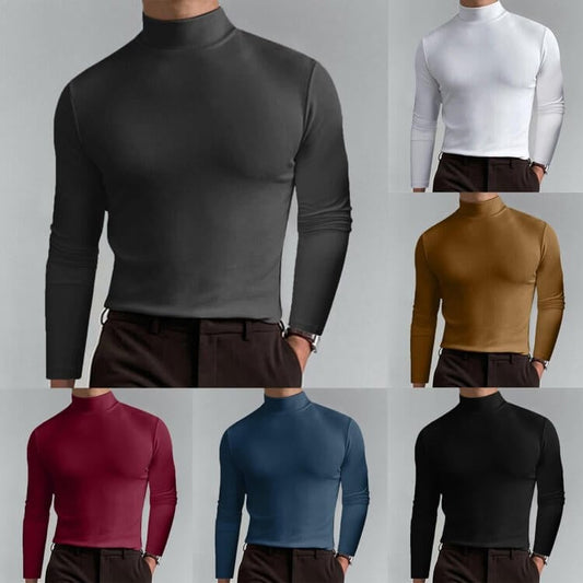🔥Limited Time Offer! Ultimate Comfort Men's High Neck T-Shirt – Stretch, Breathable, Slim Fit for Gym & Daily Wear!