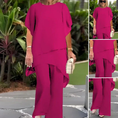 🔥Charming Irregular Top & Wide Leg Pants Set