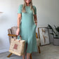 Women’s T-Shirt Midi Dress with Pockets