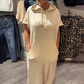 🔥Factory Direct Sales🌸Women’s Solid Short-Sleeve Hooded Long Dress💐