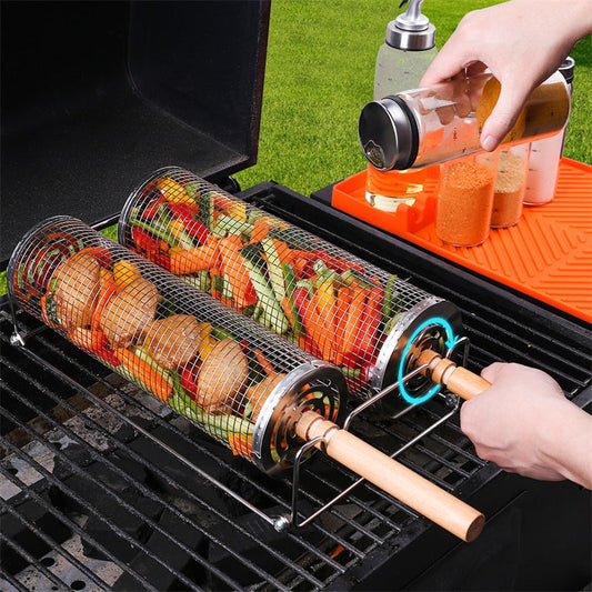 BBQ Rolling Grill Basket