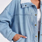 🔥Limited quantity, while stocks last🔥 Denim Jacket with Plush Faux Fur Collar for Women