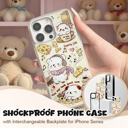 Shockproof Phone Case with Interchangeable Backplate for iPhone Series