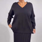 💥Limited Sale 50% OFF💥Women's V-Neck Knit Top and Pleated Skirt Set