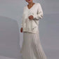 💥Limited Sale 50% OFF💥Women's V-Neck Knit Top and Pleated Skirt Set
