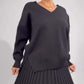 💥Limited Sale 50% OFF💥Women's V-Neck Knit Top and Pleated Skirt Set