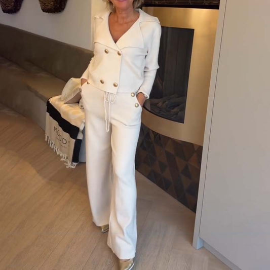🔥New Arrivals Special Offer-Elegant Top & Wide-Leg Pant Set