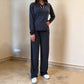 Women's Casual V-Neck Top + Wide-Leg Pants Suit