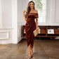 💃Christmas Sale 49% OFF🎉Women's Elegant Off The Shoulder Ruched Dress