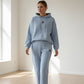 Women's Casual Hoodie Two-Piece Set with Leopard-Print Lining