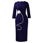 Elegant Round Neck Ruffle Bodycon Dress