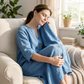 Women's Casual V-Neck Linen Shirt Dress