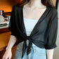 ⏳Limited-time 50% off⏰Women's Chiffon Tie-Front Top – Summer Layering Essential 🍃