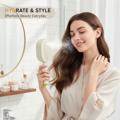 🔥LAST DAY SALE ONLY ￡14.99!!🔥Scalp Massager Comb 💆‍♀️ – Self-Cleaning 🧼, Tangle-Free ✂️ & Frizz-Control Hair Brush with Soothing Mist Spray 💨✨ | Perfect for Dry, Brittle Hair 💧🌟