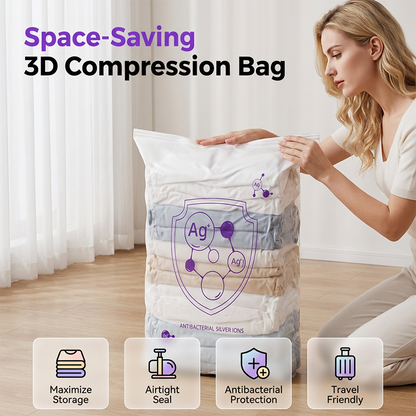 👍SpaceSaver™ Vacuum Storage Bags – Airtight, Reusable & BPA-Free 🛡️ | Save 75% Space for Clothes, Duvets & Blankets 🏠 | UK-Tested Home Organisation Solution! ♻️