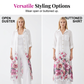 👗🌸Two-piece set consisting of a long printed shirt for women and wide-leg pants