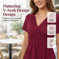 Women's V-Neck Cross-Front Pleated Dress