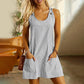 Women's Casual Striped Adjustable Straps Sleeveless Romper Dress