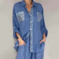 🔥Hot Sale 50% OFF🔥Women's Sequin Shirt & Wide-Leg Pants Set